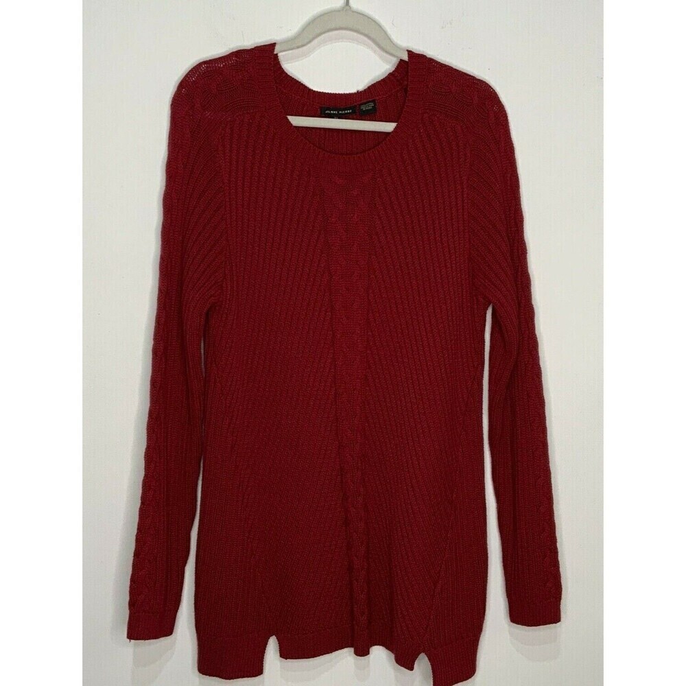Jeanne Pierre Cable Knit Pullover Sweater Red Size XL